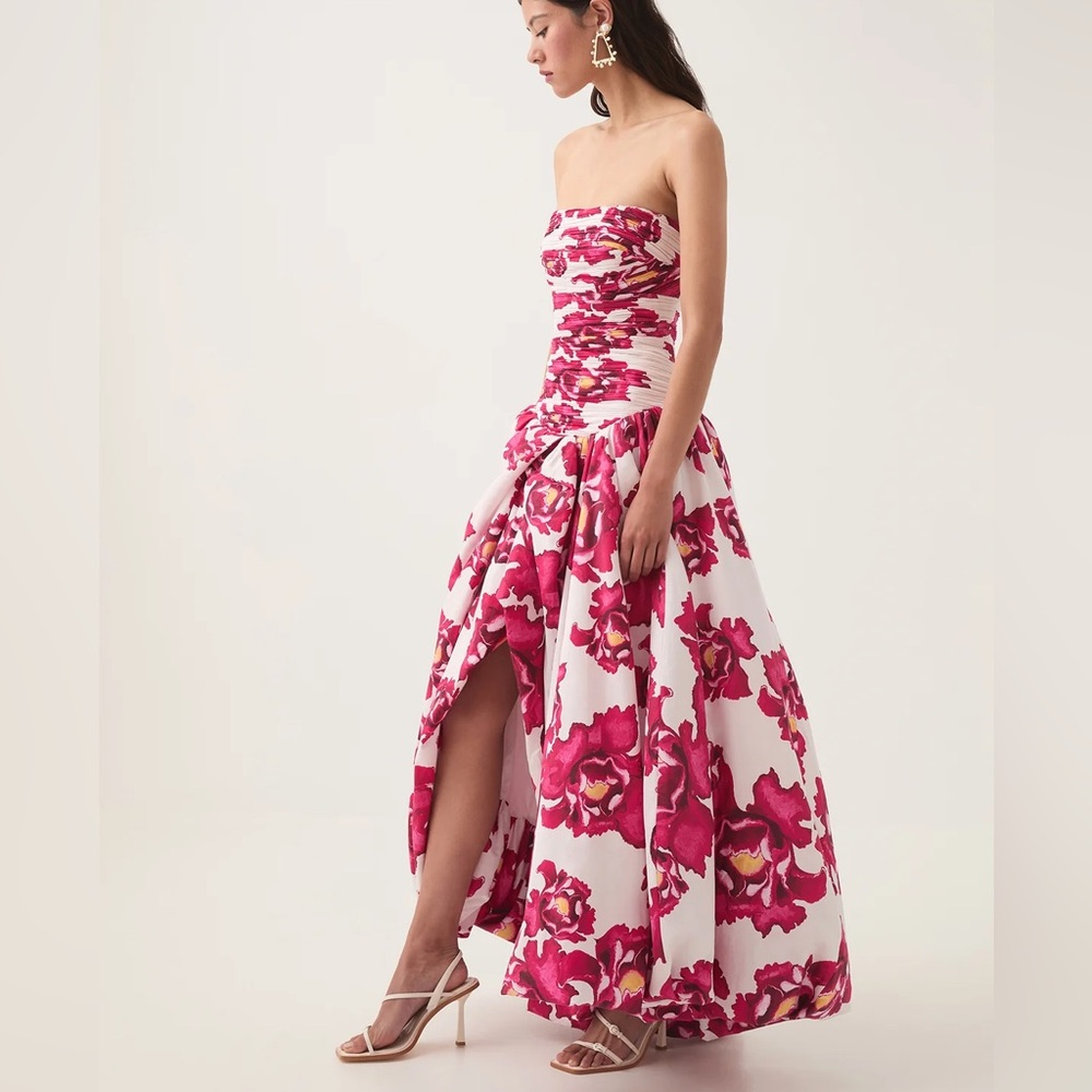 Aje Strapless Pink Floral Ballgown Dress - Picture 5 of 10